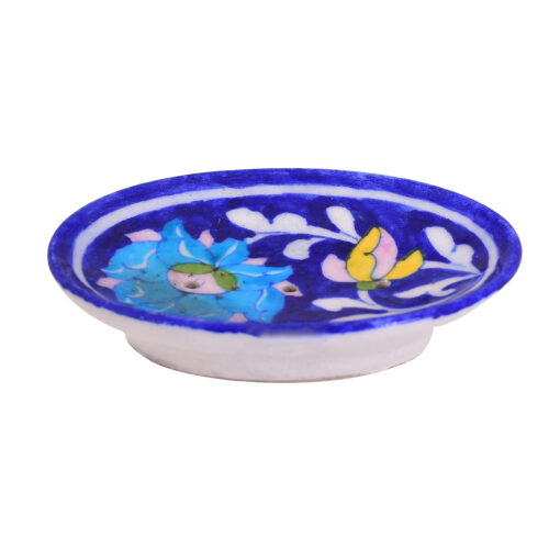 Blue Pottery Floral Soap Tray