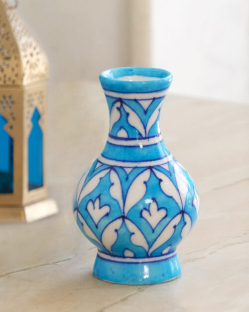 Ethnic Blue Pottery Flower Vase