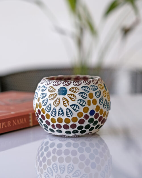 Handcrafted Blossom Mosaic Ceramic Lamp