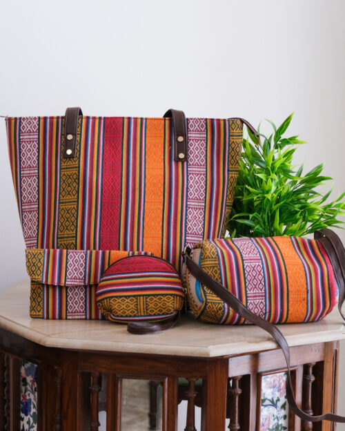 Jacquard-Weave Combo Bag