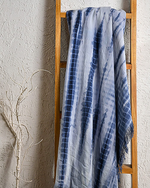 Tie Dye Blue & Indigo Shibori Decorative Throw
