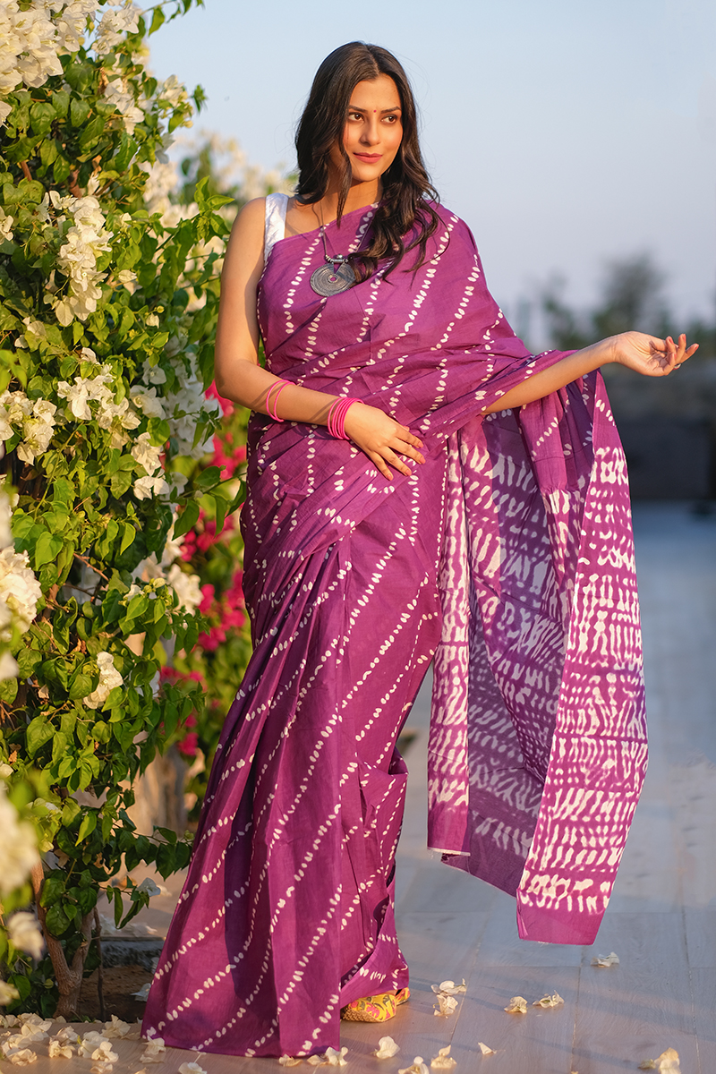 Buy Women's Tie Dye Shibori Print Handloom Linen Saree With Blouse (Lc09,  Pink N Yellow) at Amazon.in
